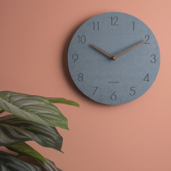 Wall clock Dura Korean wood, Blue [Newly displayed] 